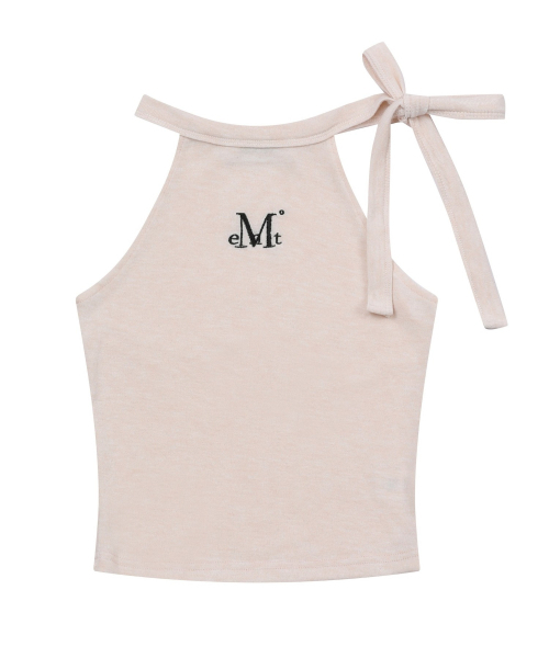 MUCENT(ムセント)の「ボウズアップリボンクロップホルタースリーブレスナシ(5色)(Tシャツ/カットソー・レディース・チャコール/Beige/ホワイト/グレー/ブラック・FREE)」の22枚目の写真