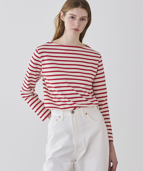 ORCIVAL（オーシバル）の「ORCIVAL | コットンロード ボートネック フレンチバスクTシャツ WOMEN（Tシャツ/カットソー・レディース・ブラック/ホワイト系その他5/イエロー系その他/ブルー系その他2/ブラック系その他/ブルー系その他/ホワイト/レッド系その他/グレー系その他・2/1）」の12枚目の写真