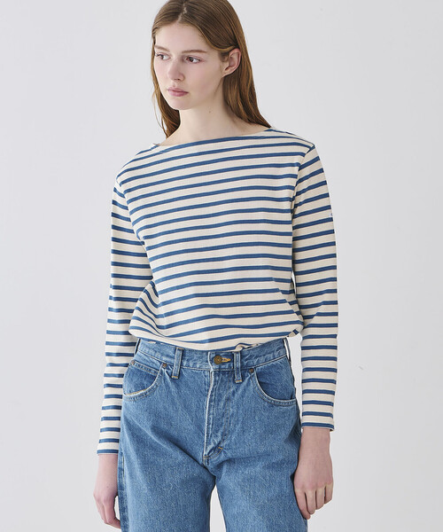 ORCIVAL（オーシバル）の「ORCIVAL | コットンロード ボートネック フレンチバスクTシャツ WOMEN（Tシャツ/カットソー・レディース・ブラック/ホワイト系その他5/イエロー系その他/ブルー系その他2/ブラック系その他/ブルー系その他/ホワイト/レッド系その他/グレー系その他・2/1）」の6枚目の写真