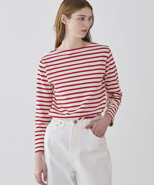 ORCIVAL（オーシバル）の「ORCIVAL | コットンロード ボートネック フレンチバスクTシャツ WOMEN（Tシャツ/カットソー・レディース・ブラック/ホワイト系その他5/イエロー系その他/ブルー系その他2/ブラック系その他/ブルー系その他/ホワイト/レッド系その他/グレー系その他・2/1）」の9枚目の写真