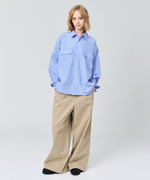 DOUBLE POCKET STRIPE SHIRT / ダブルポケットストライプシャツ