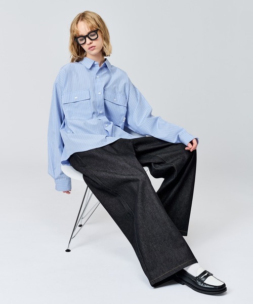 WETTEMPT（ウィテンプト）の「DOUBLE POCKET STRIPE SHIRT / ダブルポケットストライプシャツ（シャツ/ブラウス・メンズ・サックスブルー/ブルー・SMALL/MEDIUM/LARGE）」の11枚目の写真