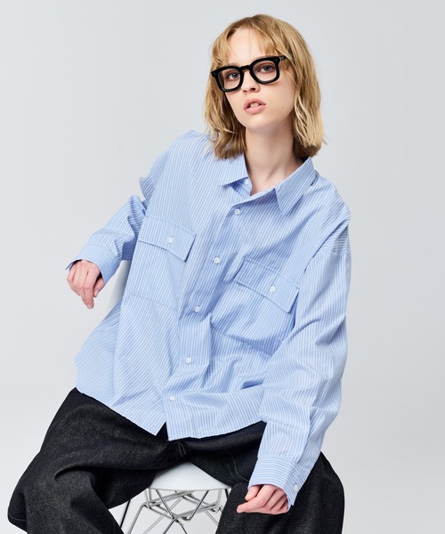 WETTEMPT（ウィテンプト）の「DOUBLE POCKET STRIPE SHIRT / ダブルポケットストライプシャツ（シャツ/ブラウス・メンズ・サックスブルー/ブルー・SMALL/MEDIUM/LARGE）」の13枚目の写真