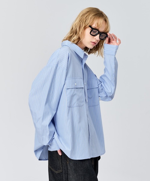 DOUBLE POCKET STRIPE SHIRT / ダブルポケットストライプシャツ