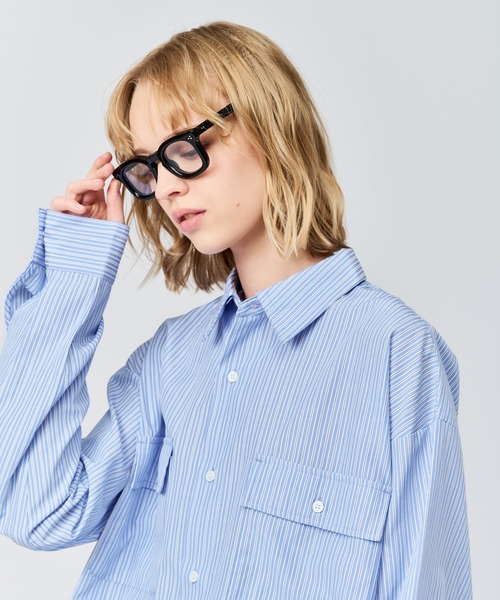 WETTEMPT（ウィテンプト）の「DOUBLE POCKET STRIPE SHIRT / ダブルポケットストライプシャツ（シャツ/ブラウス・メンズ・サックスブルー/ブルー・SMALL/MEDIUM/LARGE）」の4枚目の写真