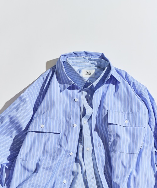 WETTEMPT（ウィテンプト）の「DOUBLE POCKET STRIPE SHIRT / ダブルポケットストライプシャツ（シャツ/ブラウス・メンズ・サックスブルー/ブルー・SMALL/MEDIUM/LARGE）」の16枚目の写真