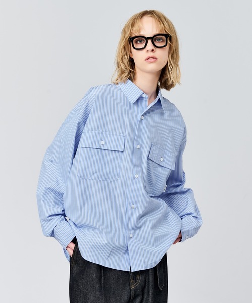 DOUBLE POCKET STRIPE SHIRT / ダブルポケットストライプシャツ