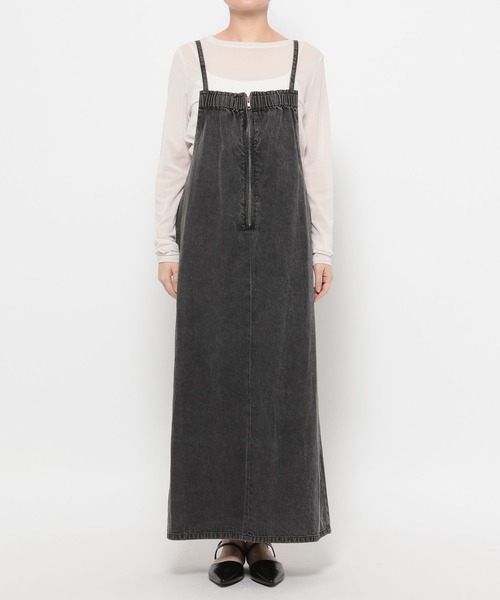 LOWRYS FARM（ローリーズファーム）の「デニムジャンスカ 637586（ワンピース・レディース・ブラック/ライトブルー/ブルー・FREE）」の4枚目の写真