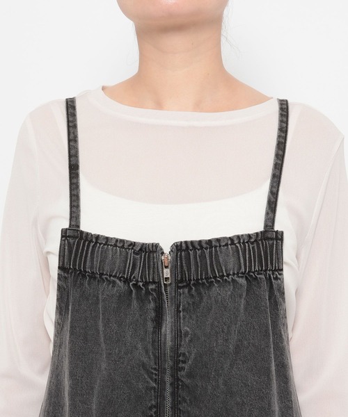 LOWRYS FARM（ローリーズファーム）の「デニムジャンスカ 637586（ワンピース・レディース・ブラック/ライトブルー/ブルー・FREE）」の7枚目の写真