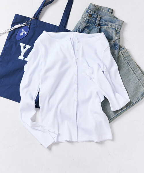 FREAK'S STORE(フリークスストア)の「コットンモダール リブカーディガン(Tシャツ/カットソー・レディース・ホワイト/レッド/その他13/ブラック・フリ-)」の20枚目の写真