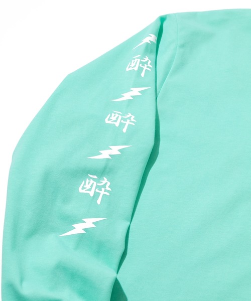 go slow caravan(ゴースローキャラバン)の「YOIDORE/酔いどれ KAMINARISAMA ロンTEE(Tシャツ/カットソー・メンズ・ホワイト/ライトグリーン・MEDIUM/LARGE/X-LARGE)」の12枚目の写真