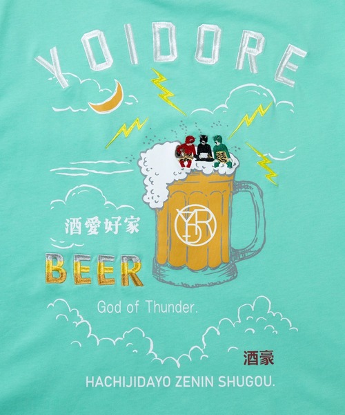 go slow caravan(ゴースローキャラバン)の「YOIDORE/酔いどれ KAMINARISAMA ロンTEE(Tシャツ/カットソー・メンズ・ホワイト/ライトグリーン・MEDIUM/LARGE/X-LARGE)」の17枚目の写真