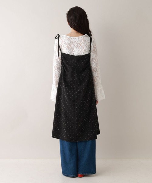 RAGEBLUE(レイジブルー)の「ギャザードットキャミワンピース/セットアップ対応(ワンピース・レディース・ブラック/ネイビー・FREE)」の10枚目の写真