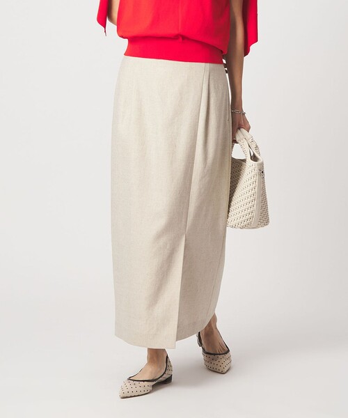 green label relaxing（グリーンレーベルリラクシング）の「［size SHORTあり］リネンライク スリット タイト スカート（スカート・レディース・ナチュラル/ブラウン/ネイビー・SHORT/36/38/40）」の9枚目の写真