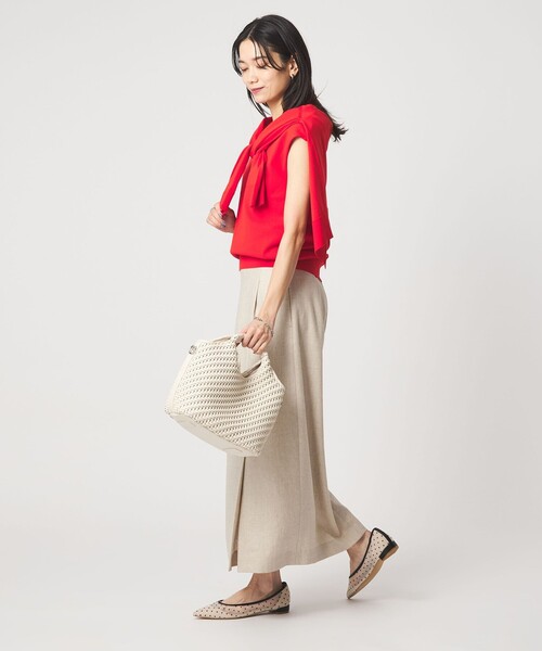 green label relaxing（グリーンレーベルリラクシング）の「［size SHORTあり］リネンライク スリット タイト スカート（スカート・レディース・ナチュラル/ブラウン/ネイビー・SHORT/36/38/40）」の12枚目の写真