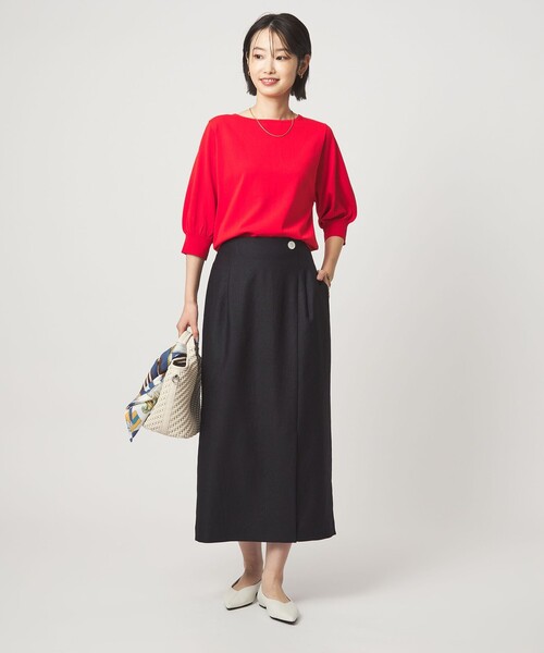 green label relaxing（グリーンレーベルリラクシング）の「［size SHORTあり］リネンライク スリット タイト スカート（スカート・レディース・ナチュラル/ブラウン/ネイビー・SHORT/36/38/40）」の16枚目の写真