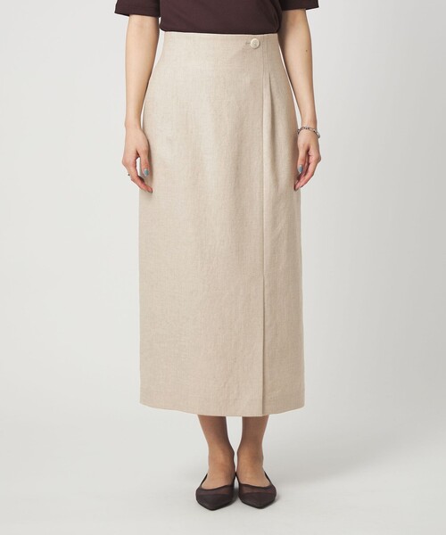 green label relaxing（グリーンレーベルリラクシング）の「［size SHORTあり］リネンライク スリット タイト スカート（スカート・レディース・ナチュラル/ブラウン/ネイビー・SHORT/36/38/40）」の19枚目の写真