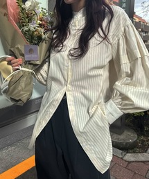stripe balloon sleeve cleric BL