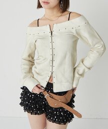 WHO'S WHO gallery | フロントジップスタッズオフショル(Tシャツ/カットソー)