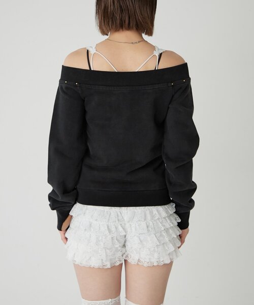 WHO'S WHO gallery（フーズフーギャラリー）の「フロントジップスタッズオフショル（Tシャツ/カットソー・レディース・アイボリー/カーキ/チャコールグレー・FREE）」の20枚目の写真