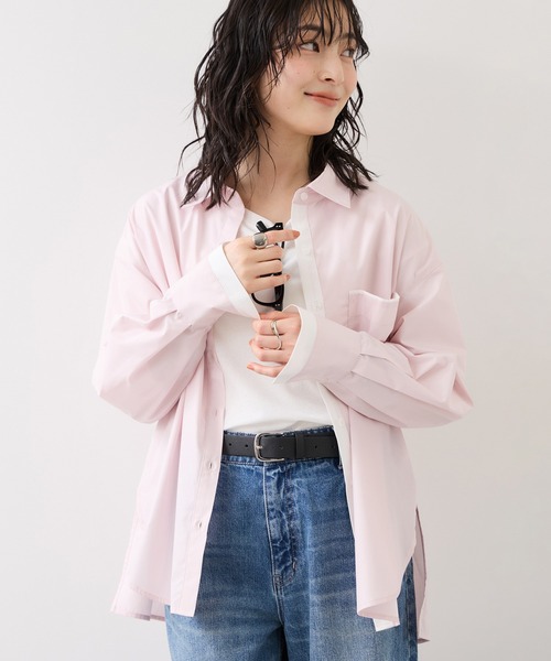 VIS（ビス）の「ウエストリボンシャツ/イージーケア・WEB限定カラー（シャツ/ブラウス・レディース・ホワイト/ベージュ/ブルー/サックスブルー/ピンク・FREE）」の19枚目の写真