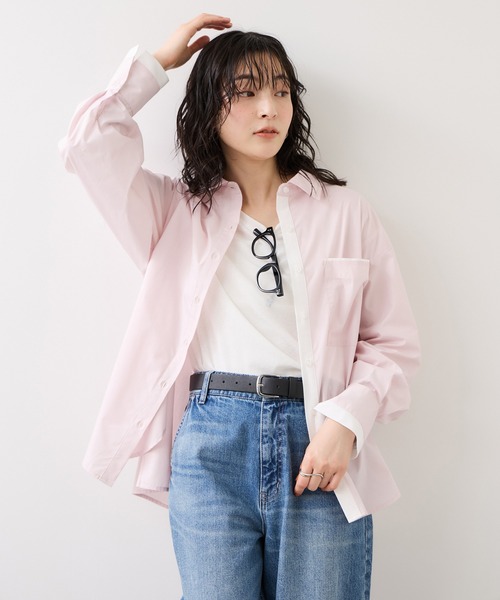 VIS（ビス）の「ウエストリボンシャツ/イージーケア・WEB限定カラー（シャツ/ブラウス・レディース・ホワイト/ベージュ/ブルー/サックスブルー/ピンク・FREE）」の17枚目の写真