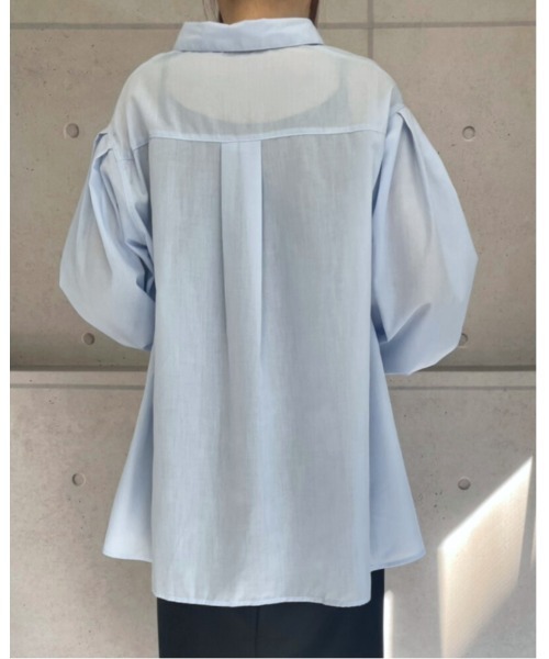 amini(アミニ)の「ボリュームタックスリーブシャツ(Tシャツ/カットソー・レディース・サックスブルー/ブラック/オフホワイト・MEDIUM)」の21枚目の写真