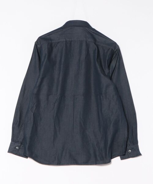 TAKA-Q(タカキュー)の「シャツ メンズ 長袖 綿 コットン シャンブレー レギュラーカラー ややゆったり ルーズフィット (シャツ/ブラウス・メンズ・ネイビー・MEDIUM/LARGE/X-LARGE)」の2枚目の写真