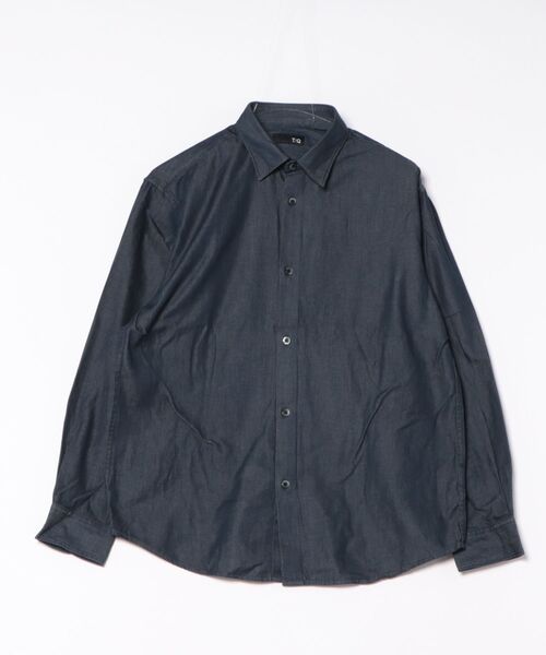 TAKA-Q(タカキュー)の「シャツ メンズ 長袖 綿 コットン シャンブレー レギュラーカラー ややゆったり ルーズフィット (シャツ/ブラウス・メンズ・ネイビー・MEDIUM/LARGE/X-LARGE)」の3枚目の写真