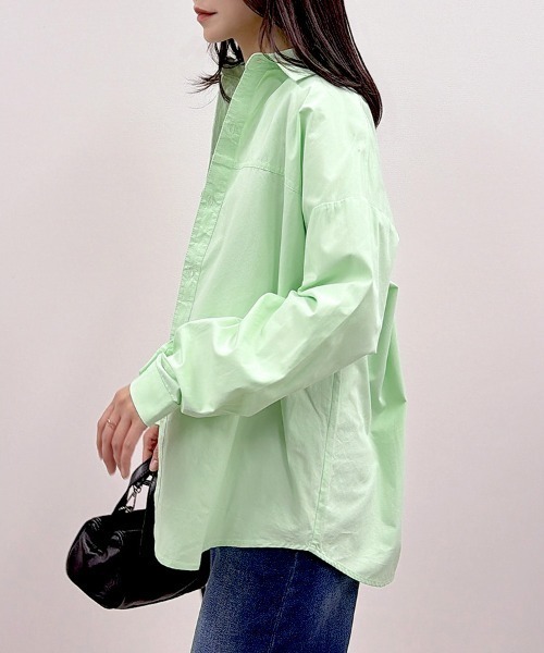 CLOTHY(クロシィ)の「【風をまとう、淡色シャツ。】カラーシャツ(シャツ/ブラウス・レディース・ブルー/オフホワイト/イエロー/ピンク/グリーン・FREE)」の11枚目の写真
