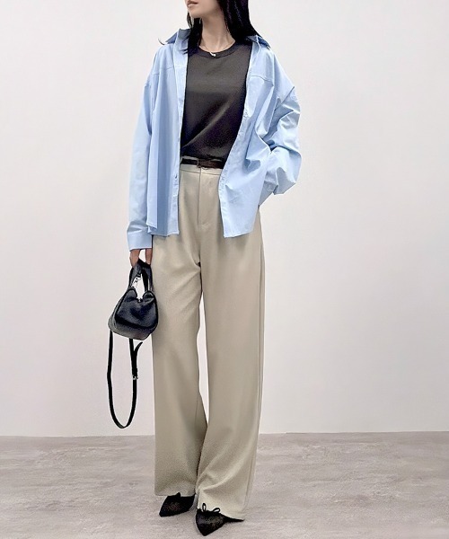 CLOTHY(クロシィ)の「【風をまとう、淡色シャツ。】カラーシャツ(シャツ/ブラウス・レディース・ブルー/オフホワイト/イエロー/ピンク/グリーン・FREE)」の18枚目の写真