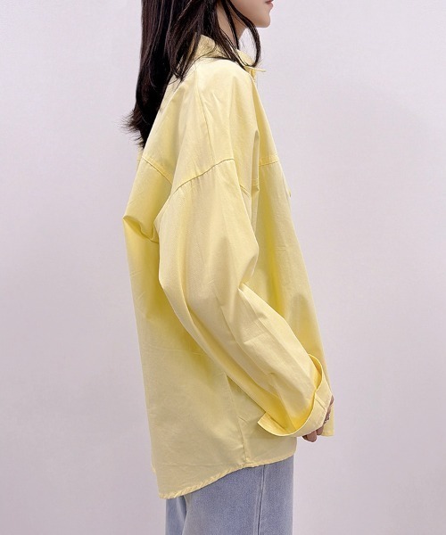 CLOTHY(クロシィ)の「【風をまとう、淡色シャツ。】カラーシャツ(シャツ/ブラウス・レディース・ブルー/オフホワイト/イエロー/ピンク/グリーン・FREE)」の20枚目の写真