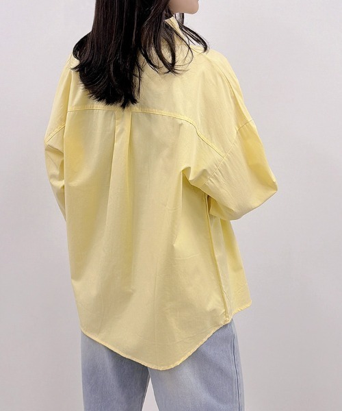 CLOTHY(クロシィ)の「【風をまとう、淡色シャツ。】カラーシャツ(シャツ/ブラウス・レディース・ブルー/オフホワイト/イエロー/ピンク/グリーン・FREE)」の21枚目の写真