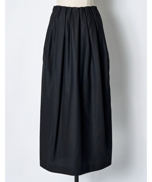 RUMCHE（ラムシェ）の「Tuck Gathered Skirt / タックギャザースカート（スカート・レディース・ベージュ/ブラック・FREE）」の4枚目の写真