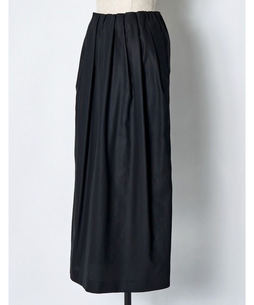 RUMCHE（ラムシェ）の「Tuck Gathered Skirt / タックギャザースカート（スカート・レディース・ベージュ/ブラック・FREE）」の5枚目の写真
