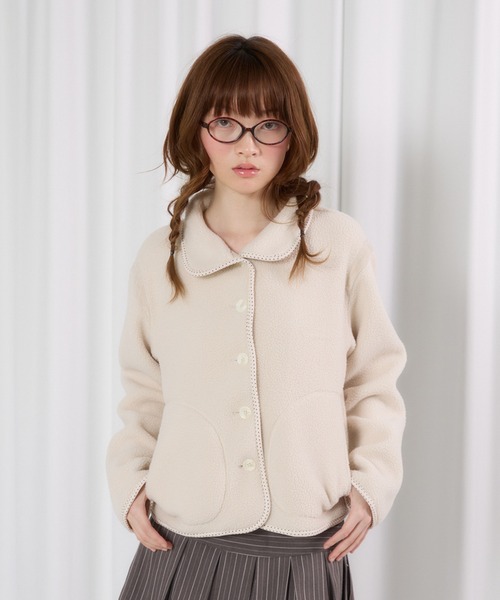 FCMM(エフシーエムエム)の「【日本限定】FLEECE JACKET /フリースジャケット(その他アウター・レディース・アイボリー/ブラック・MEDIUM/SMALL)」の1枚目の写真