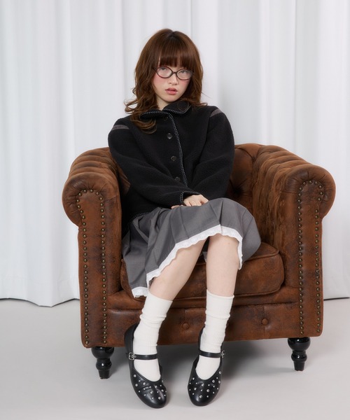 FCMM(エフシーエムエム)の「【日本限定】FLEECE JACKET /フリースジャケット(その他アウター・レディース・アイボリー/ブラック・MEDIUM/SMALL)」の5枚目の写真