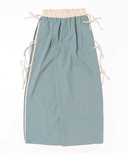 W:Huku（フーク）の「【W:Huku / ブロードストライプ】サイド リボン パンツ / Broad Stripe Side Ribbon Pants（その他パンツ・レディース・ブラック/ブルー/ベージュ/ブラウン・FREE）」の8枚目の写真