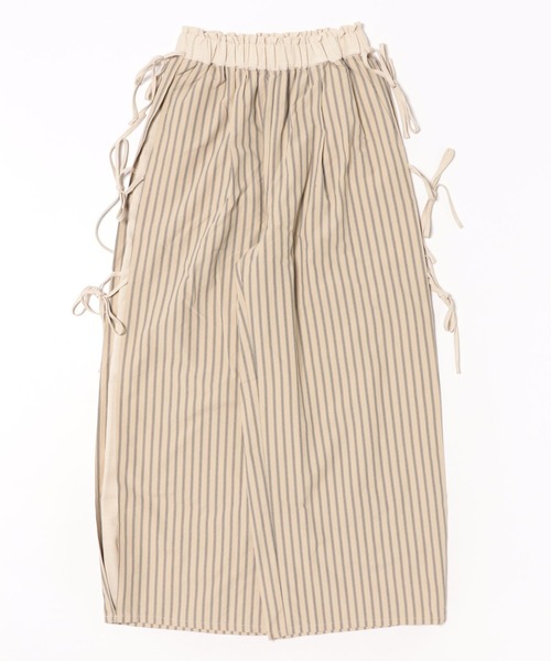 W:Huku（フーク）の「【W:Huku / ブロードストライプ】サイド リボン パンツ / Broad Stripe Side Ribbon Pants（その他パンツ・レディース・ブラック/ブルー/ベージュ/ブラウン・FREE）」の7枚目の写真