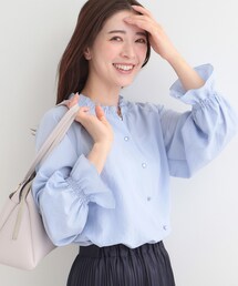 SHOO・LA・RUE（シューラルー）の「【洗濯後しわになりにくい/S-LL/UV】大人上品な フリル襟ブラウス（シャツ/ブラウス）」