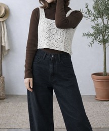 Belle Cie（ベルシー）の「かぎ編みナチュラルクロシェショートビスチェ（その他トップス）」