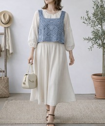 Belle Cie（ベルシー）の「かぎ編みナチュラルクロシェショートビスチェ（その他トップス）」