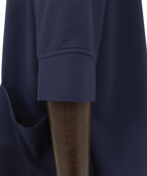 Magine（マージン）の「mj11380- Nylon Spandex Fine Rib Knit Fabric Lapel Less Relax Fit Seven Sleeve Jacket 七分袖ラペルレスジャケット(MGN-261-008)（ノーカラージャケット・メンズ・ネイビー/ブラック/グレー・48/46/44）」の4枚目の写真