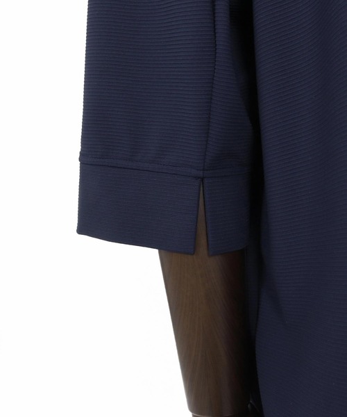 Magine（マージン）の「mj11380- Nylon Spandex Fine Rib Knit Fabric Lapel Less Relax Fit Seven Sleeve Jacket 七分袖ラペルレスジャケット(MGN-261-008)（ノーカラージャケット・メンズ・ネイビー/ブラック/グレー・48/46/44）」の5枚目の写真