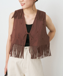 crinkle crinkle crinkle（クリンクルクリンクルクリンクル）の「crinkle crinkle crinkle 別注フリンジベスト*（その他アウター）」