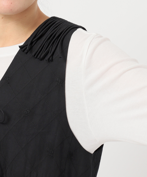 Spick & Span(スピックアンドスパン)の「crinkle crinkle crinkle 別注フリンジベスト*(その他アウター・レディース・ブラック/ブラウン・FREE)」の22枚目の写真