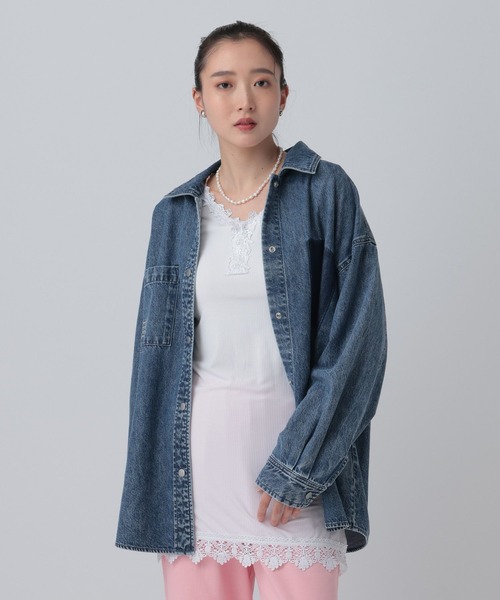 LEPSIM(レプシィム)の「レースインナー長袖チュニック 661008(Tシャツ/カットソー・レディース・オフホワイト/ブラック・FREE)」の4枚目の写真