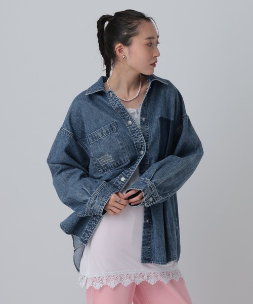LEPSIM(レプシィム)の「レースインナー長袖チュニック 661008(Tシャツ/カットソー・レディース・オフホワイト/ブラック・FREE)」の5枚目の写真