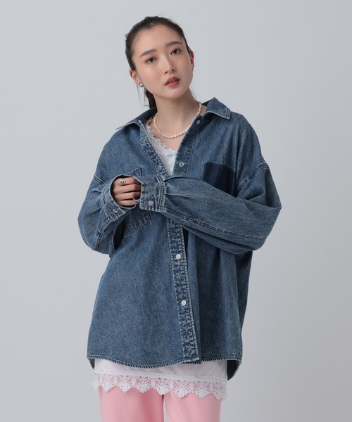 LEPSIM(レプシィム)の「レースインナー長袖チュニック 661008(Tシャツ/カットソー・レディース・オフホワイト/ブラック・FREE)」の6枚目の写真