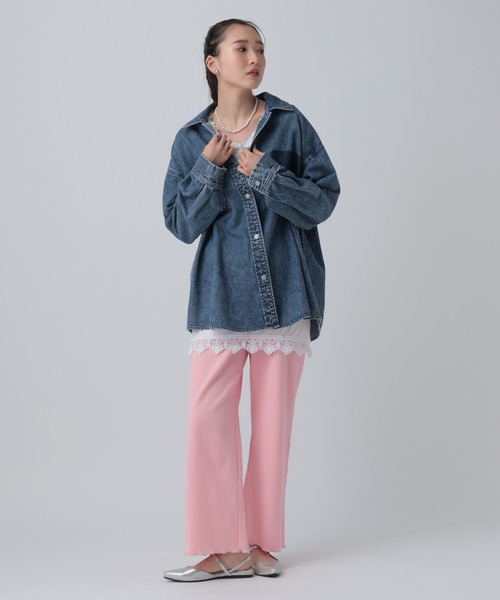 LEPSIM(レプシィム)の「レースインナー長袖チュニック 661008(Tシャツ/カットソー・レディース・オフホワイト/ブラック・FREE)」の7枚目の写真